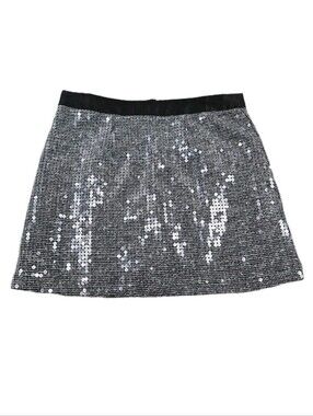Mark. Mini Skirt Sz Large Black Sequin Shimmer Party Sexy Disco Baddie Lined